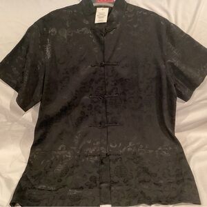 Elegant Black Women Chinese Night Shirt from Middle Kingdom size Large